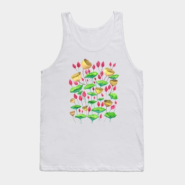 Lotus Flower buds and pods, Peace, Meditation, yoga, Buddhism Tank Top by Veda Murthy Art